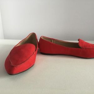 Brash Red Faux Suede Loafers Women's Flats 9 1/2